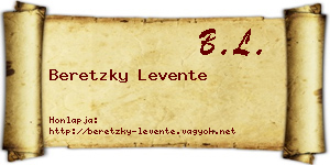 Beretzky Levente névjegykártya